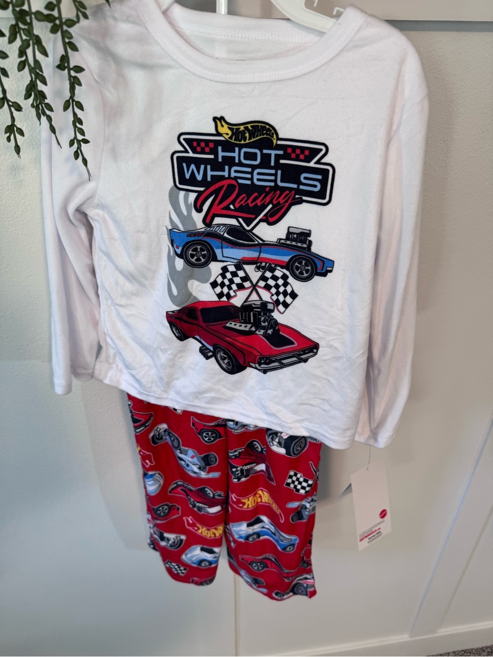 Mattel Hot Wheels White & Red Racing pajamas